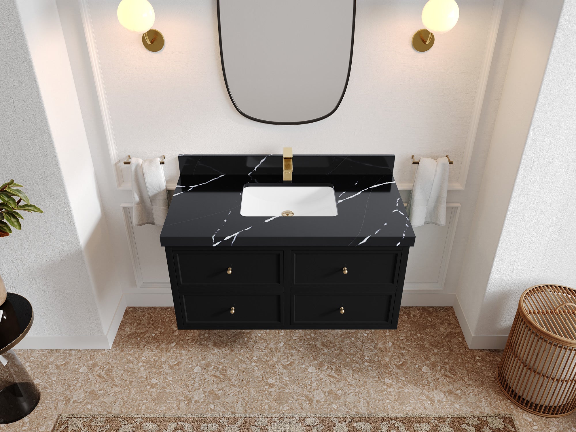 Roswell Floating 42 in. W x 22 in. D Single Sink Bathroom Vanity - Willow Bath and Vanity