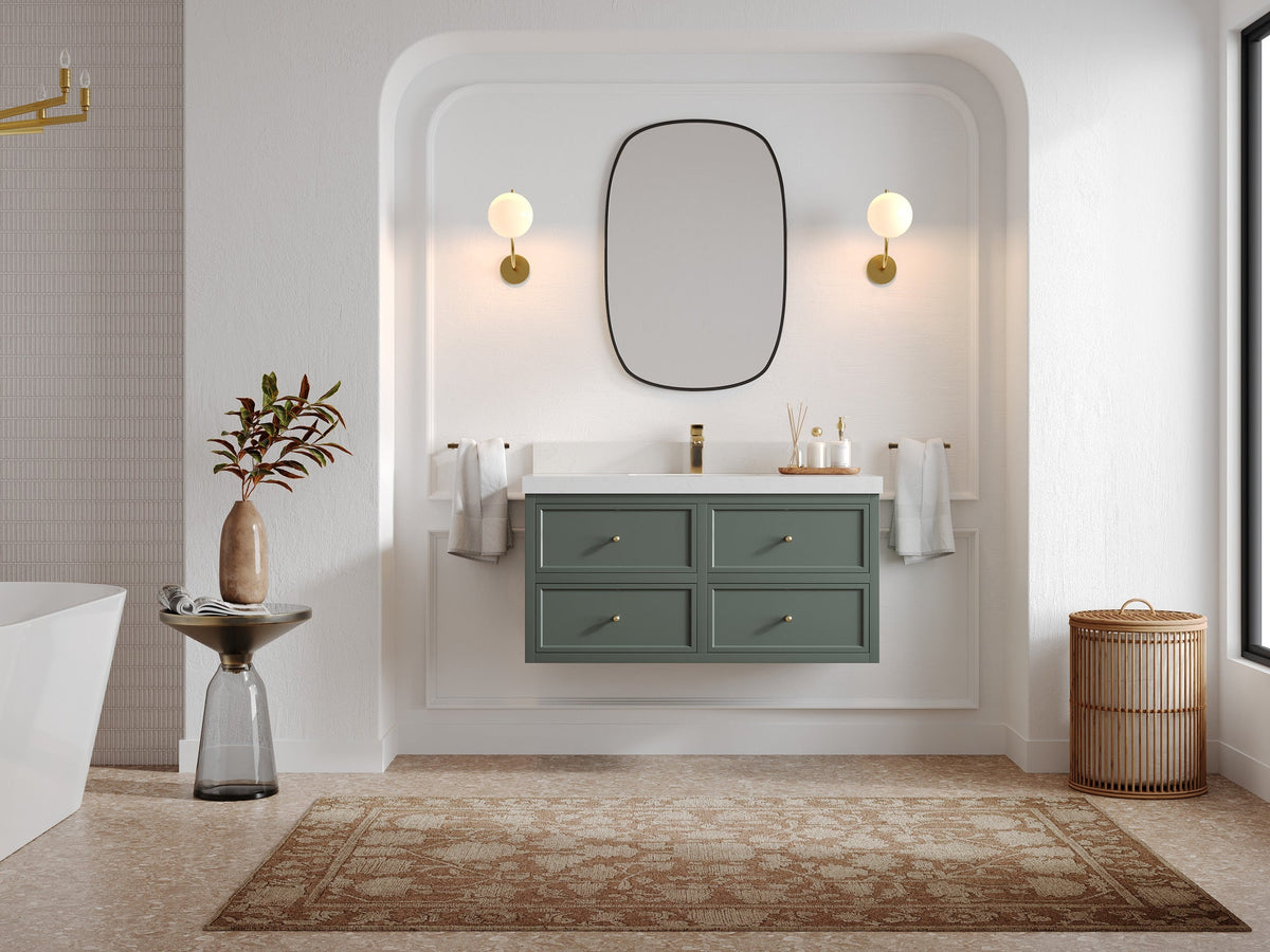 Roswell Floating 42 in. W x 22 in. D Single Sink Bathroom Vanity - Willow Bath and Vanity