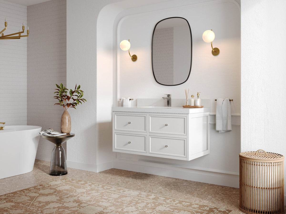 Roswell Floating 42 in. W x 22 in. D Single Sink Bathroom Vanity - Willow Bath and Vanity