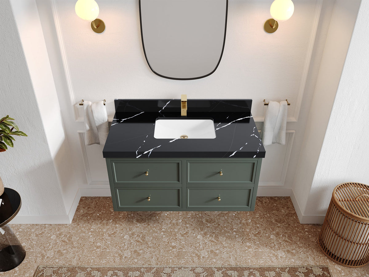 Roswell Floating 42 in. W x 22 in. D Single Sink Bathroom Vanity - Willow Bath and Vanity