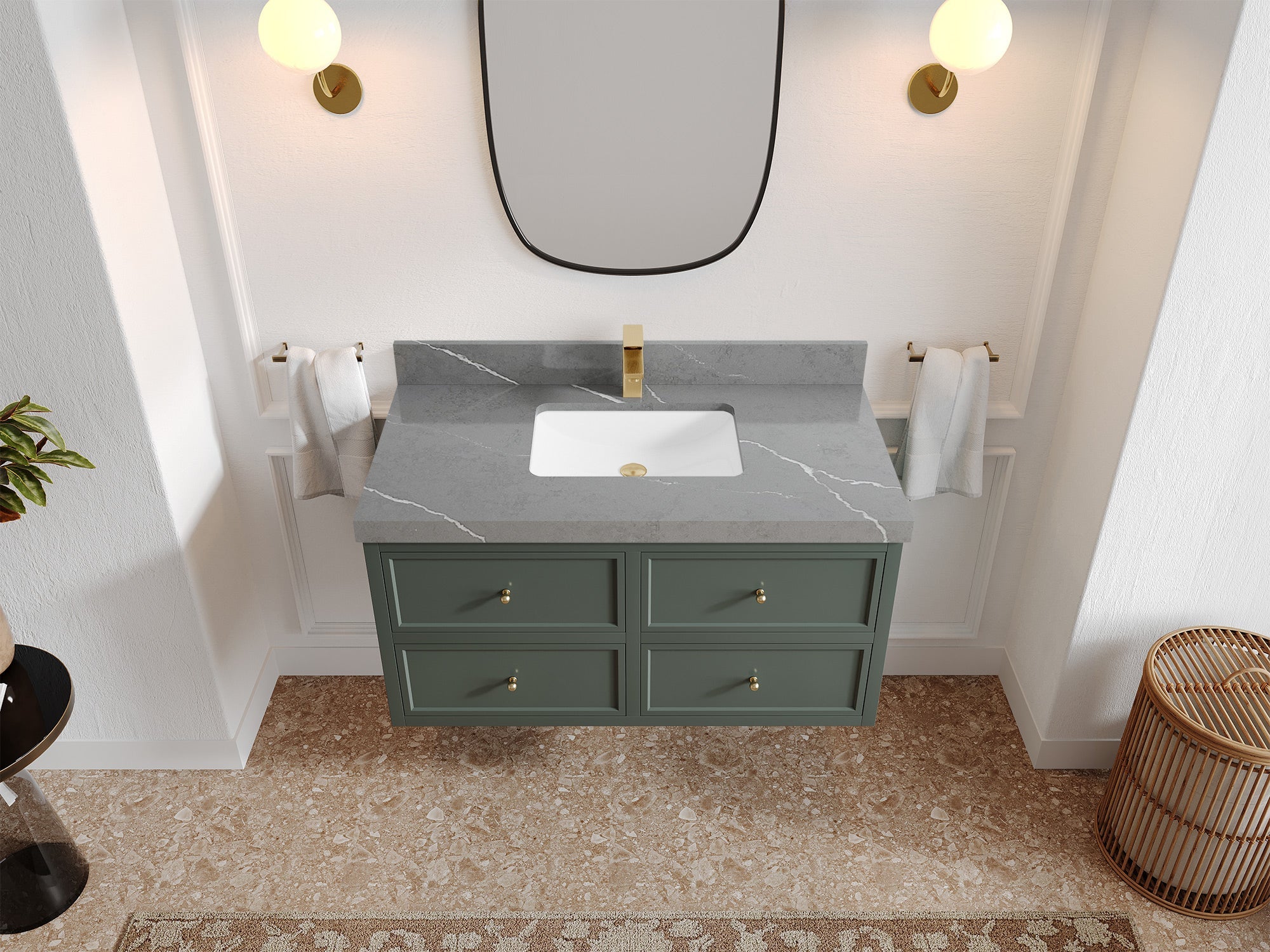 Roswell Floating 42 in. W x 22 in. D Single Sink Bathroom Vanity - Willow Bath and Vanity