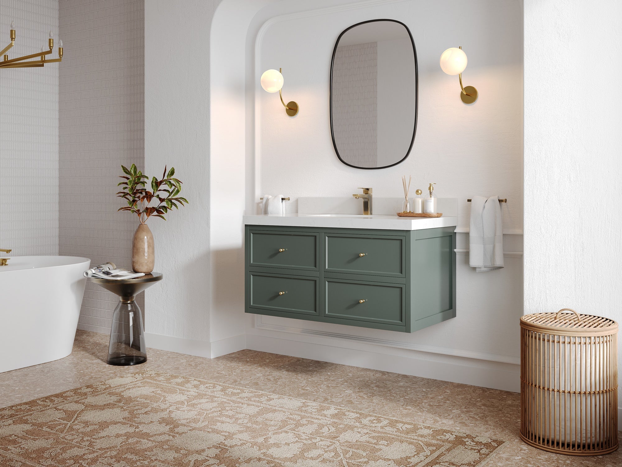 Roswell Floating 42 in. W x 22 in. D Single Sink Bathroom Vanity - Willow Bath and Vanity