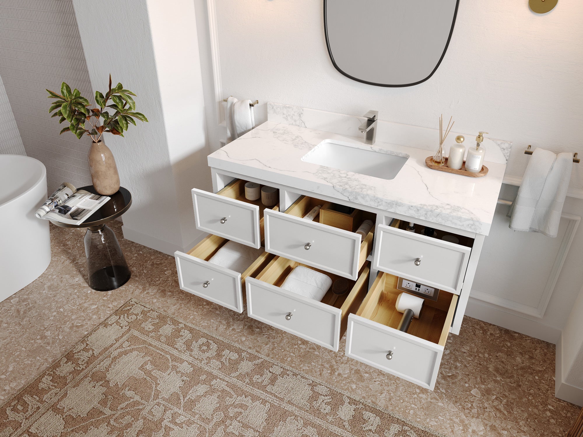 Roswell Floating 48 in. W x 22 in. D Single Sink Bathroom Vanity - Willow Bath and Vanity