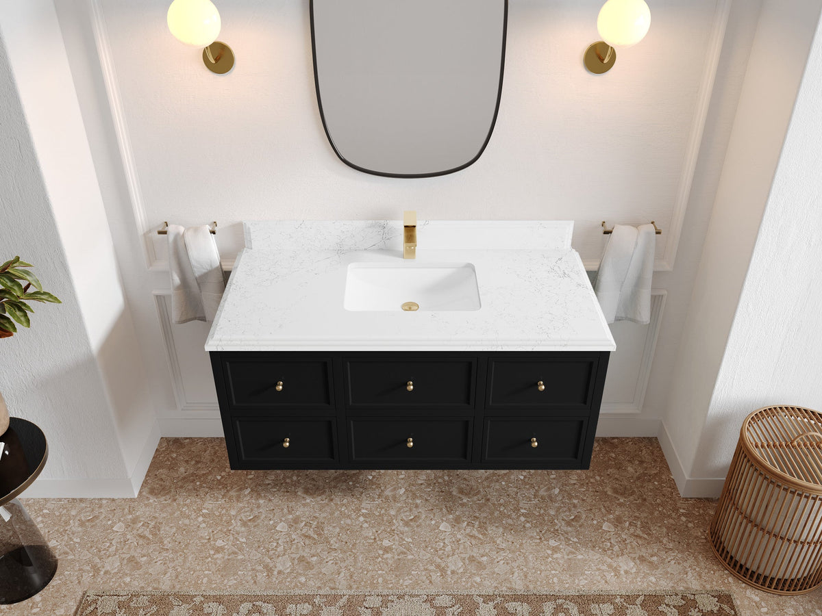 Roswell Floating 48 in. W x 22 in. D Single Sink Bathroom Vanity - Willow Bath and Vanity