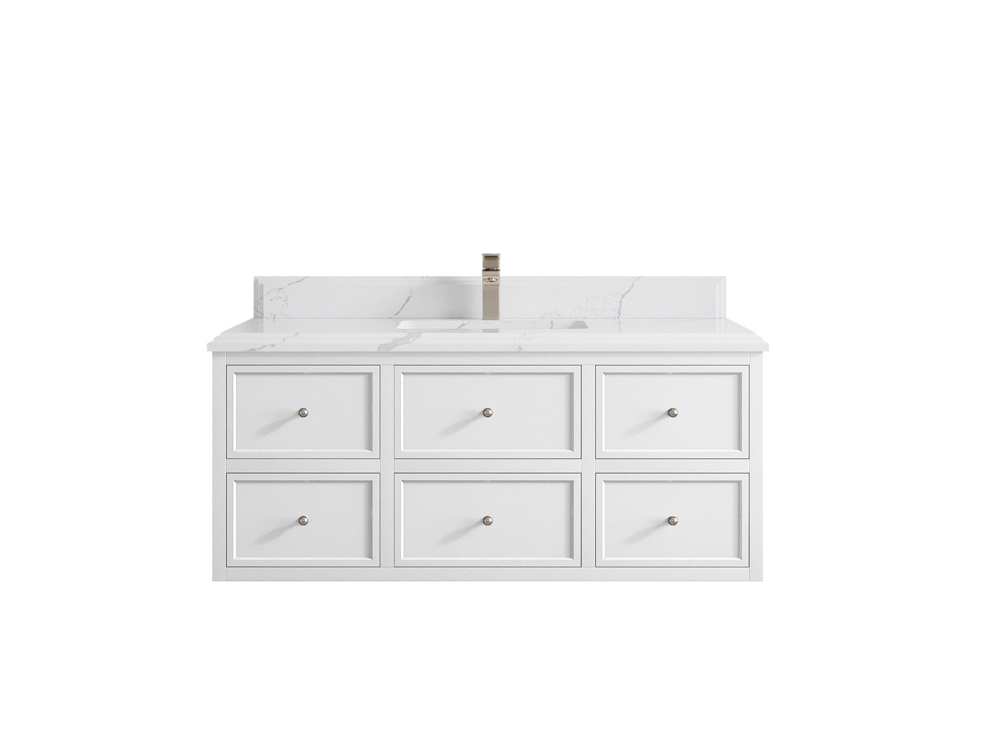 Roswell Floating 48 in. W x 22 in. D Single Sink Bathroom Vanity - Willow Bath and Vanity