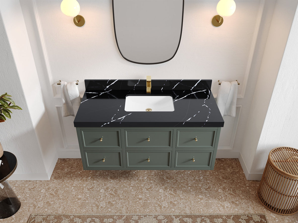 Roswell Floating 48 in. W x 22 in. D Single Sink Bathroom Vanity - Willow Bath and Vanity