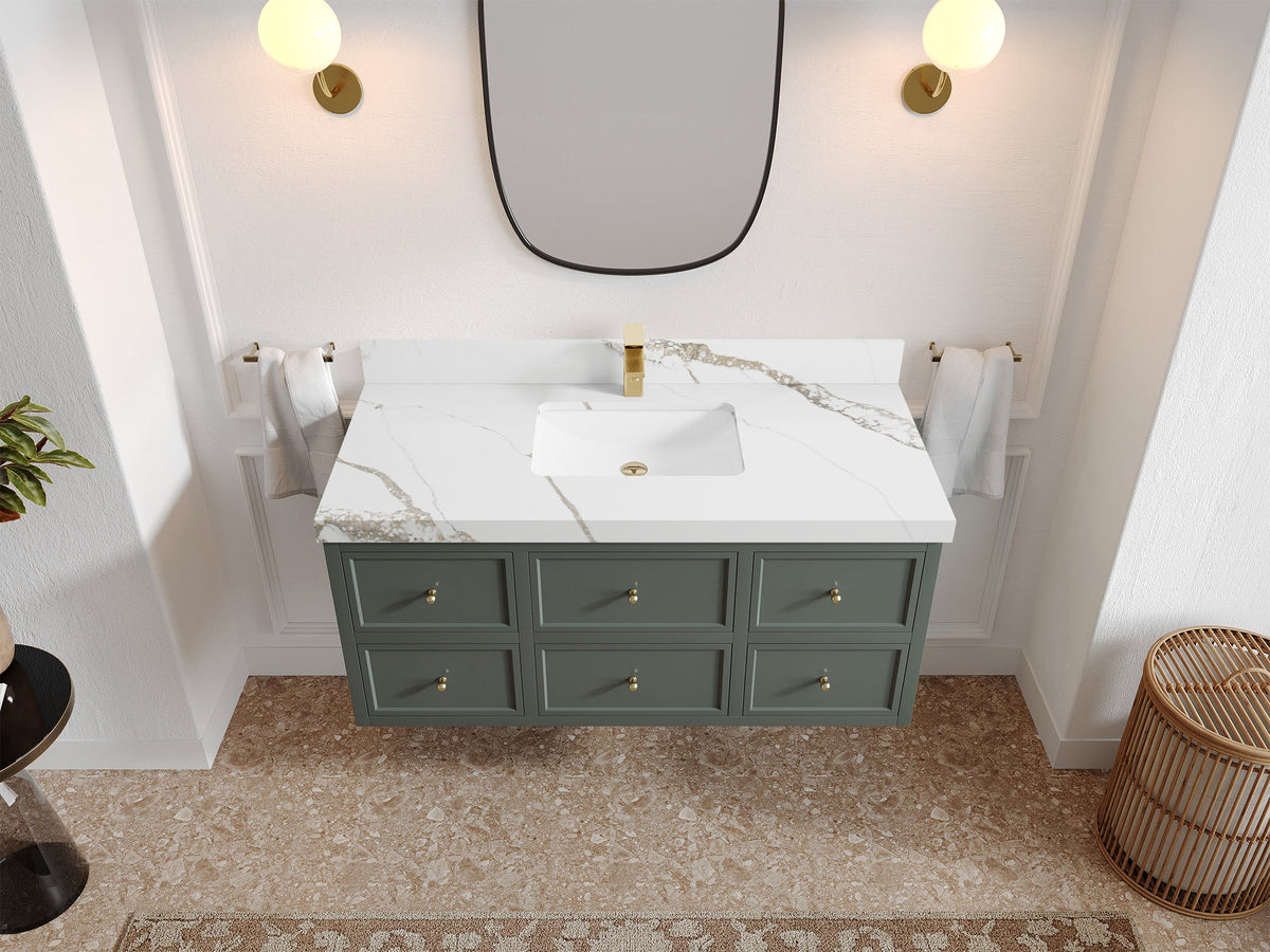 Roswell Floating 48 in. W x 22 in. D Single Sink Bathroom Vanity - Willow Bath and Vanity