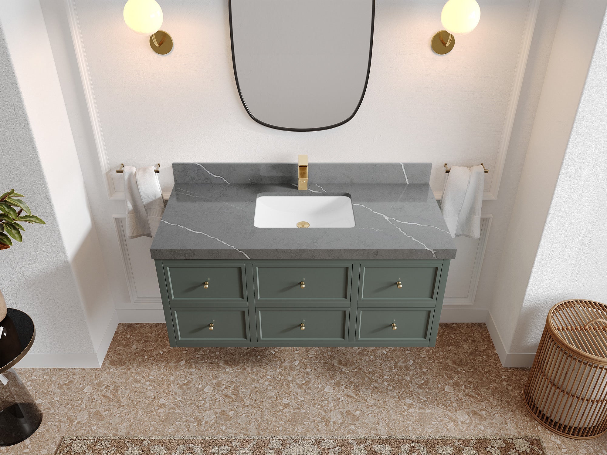 Roswell Floating 48 in. W x 22 in. D Single Sink Bathroom Vanity - Willow Bath and Vanity
