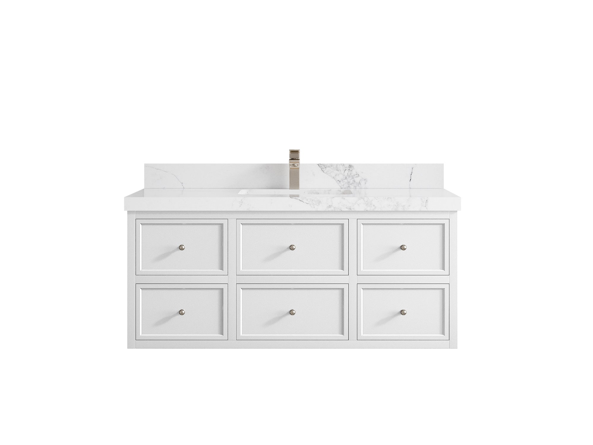 Roswell Floating 48 in. W x 22 in. D Single Sink Bathroom Vanity - Willow Bath and Vanity