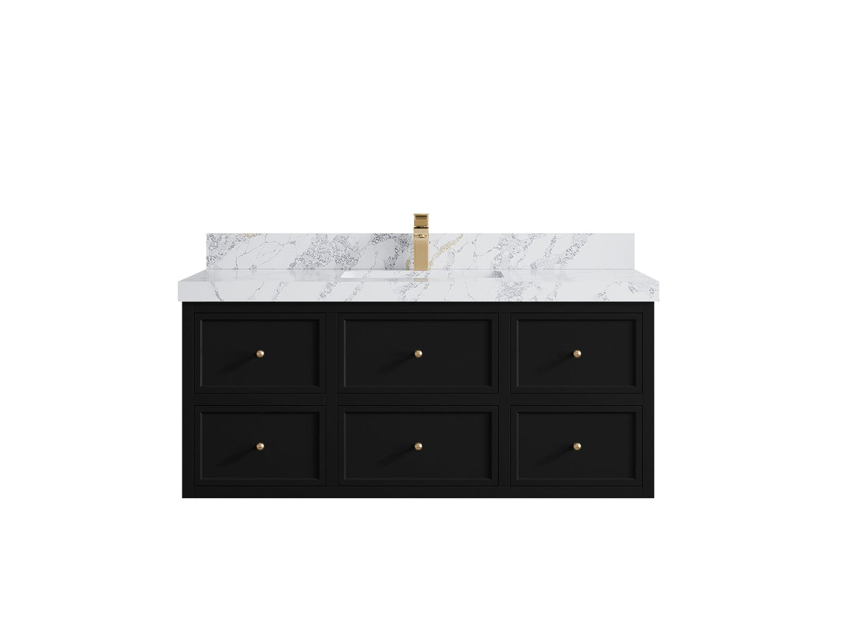 Roswell Floating 48 in. W x 22 in. D Single Sink Bathroom Vanity - Willow Bath and Vanity