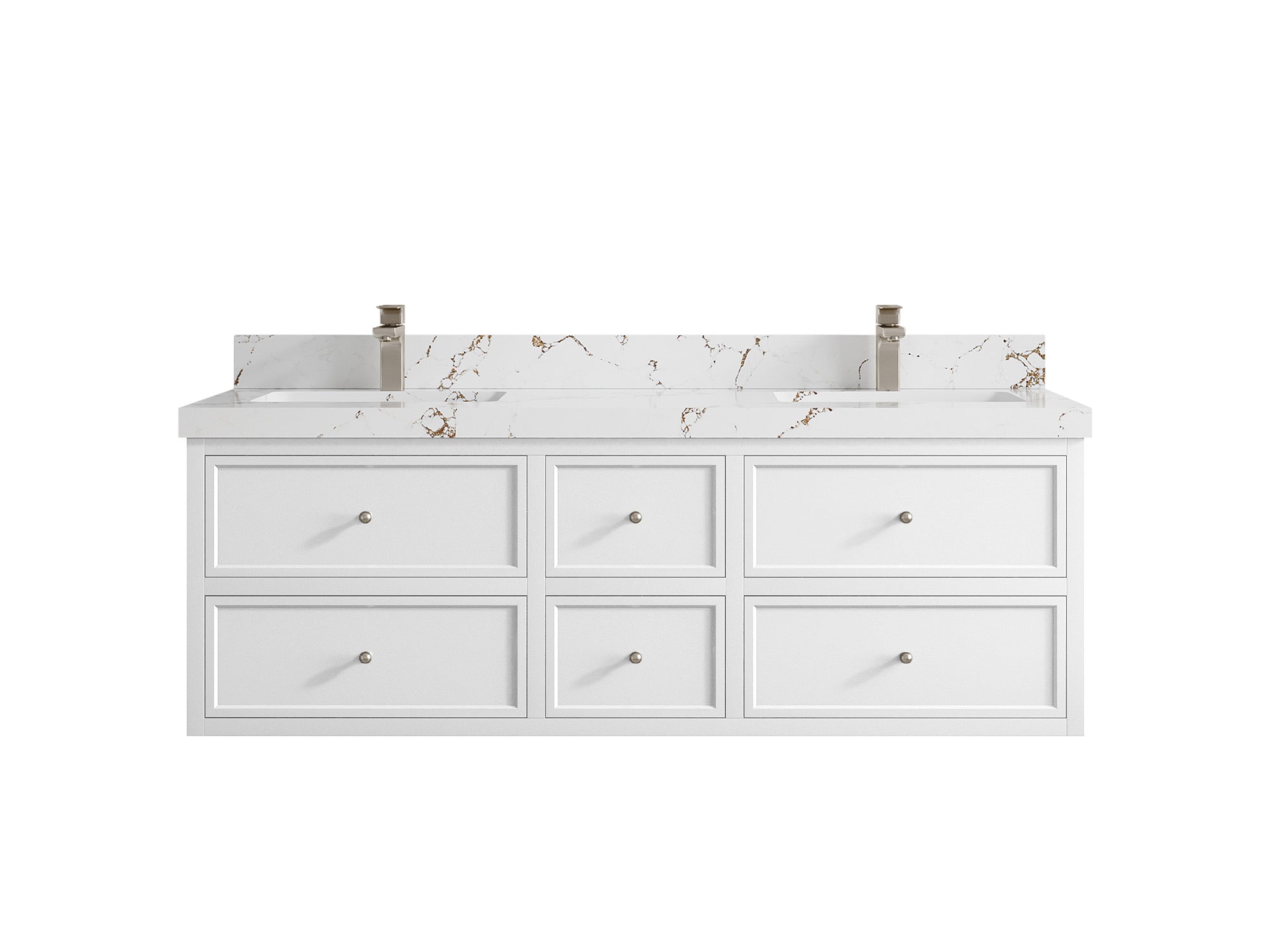 Roswell Floating 60 in. W x 22 in. D Double Sink Bathroom Vanity - Willow Bath and Vanity