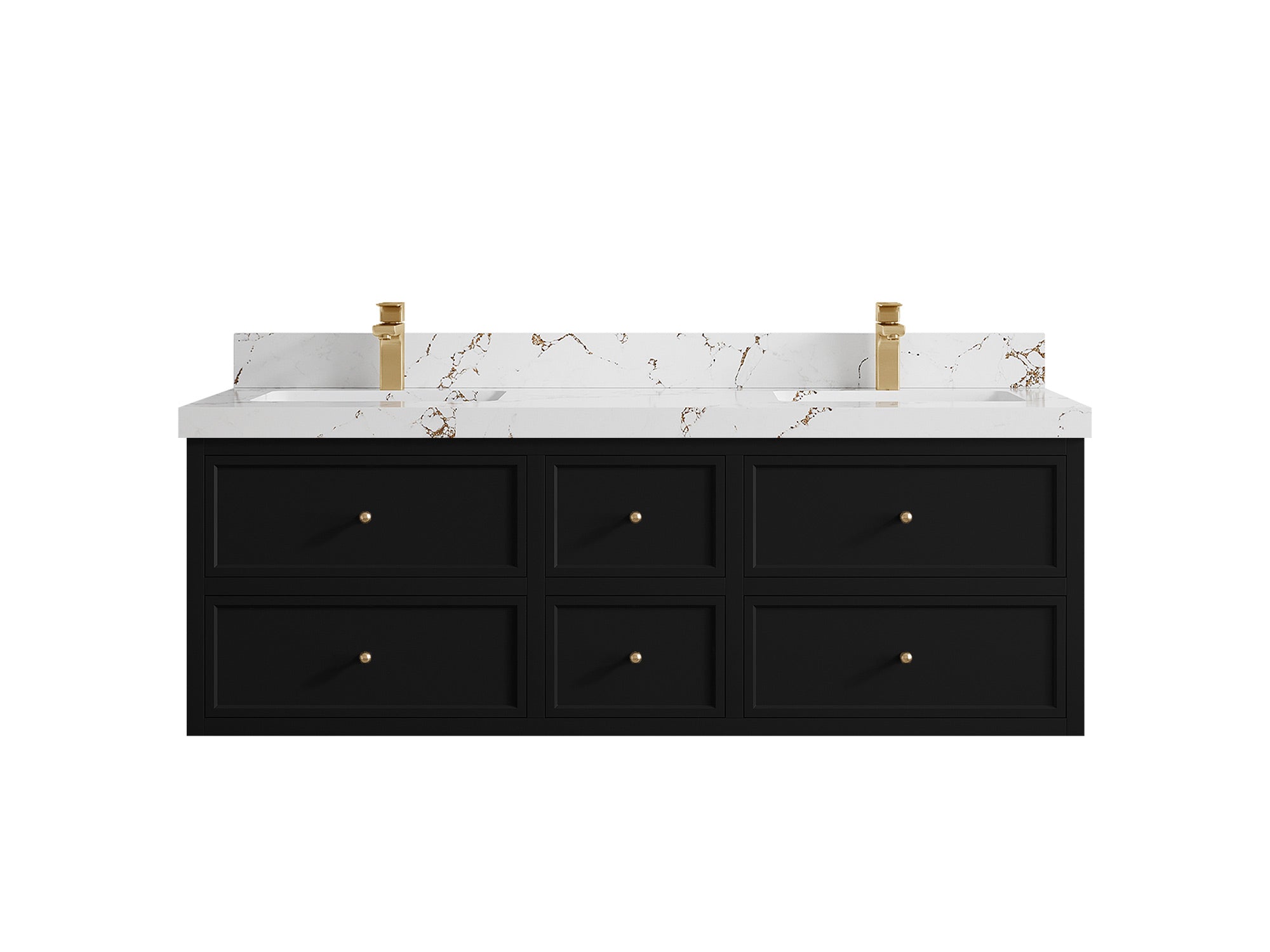 Roswell Floating 60 in. W x 22 in. D Double Sink Bathroom Vanity - Willow Bath and Vanity