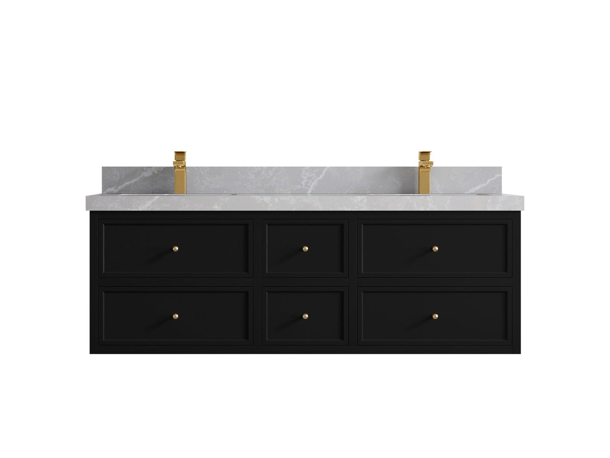 Roswell Floating 60 in. W x 22 in. D Double Sink Bathroom Vanity - Willow Bath and Vanity