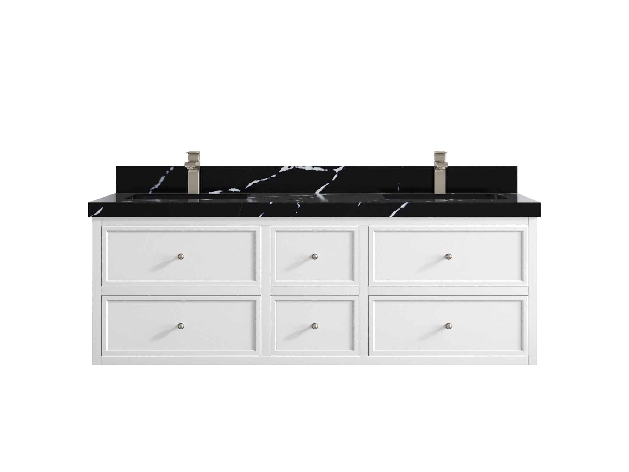 Roswell Floating 60 in. W x 22 in. D Double Sink Bathroom Vanity - Willow Bath and Vanity