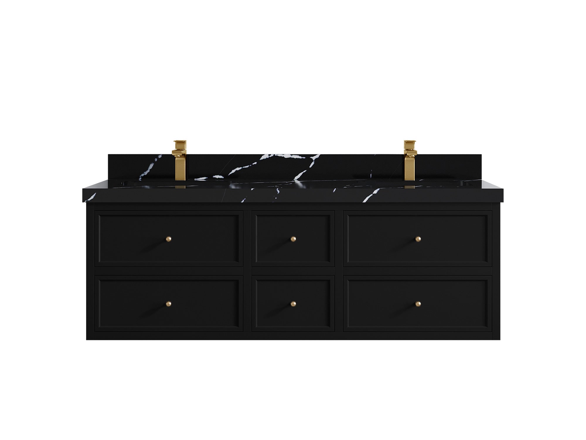 Roswell Floating 60 in. W x 22 in. D Double Sink Bathroom Vanity - Willow Bath and Vanity