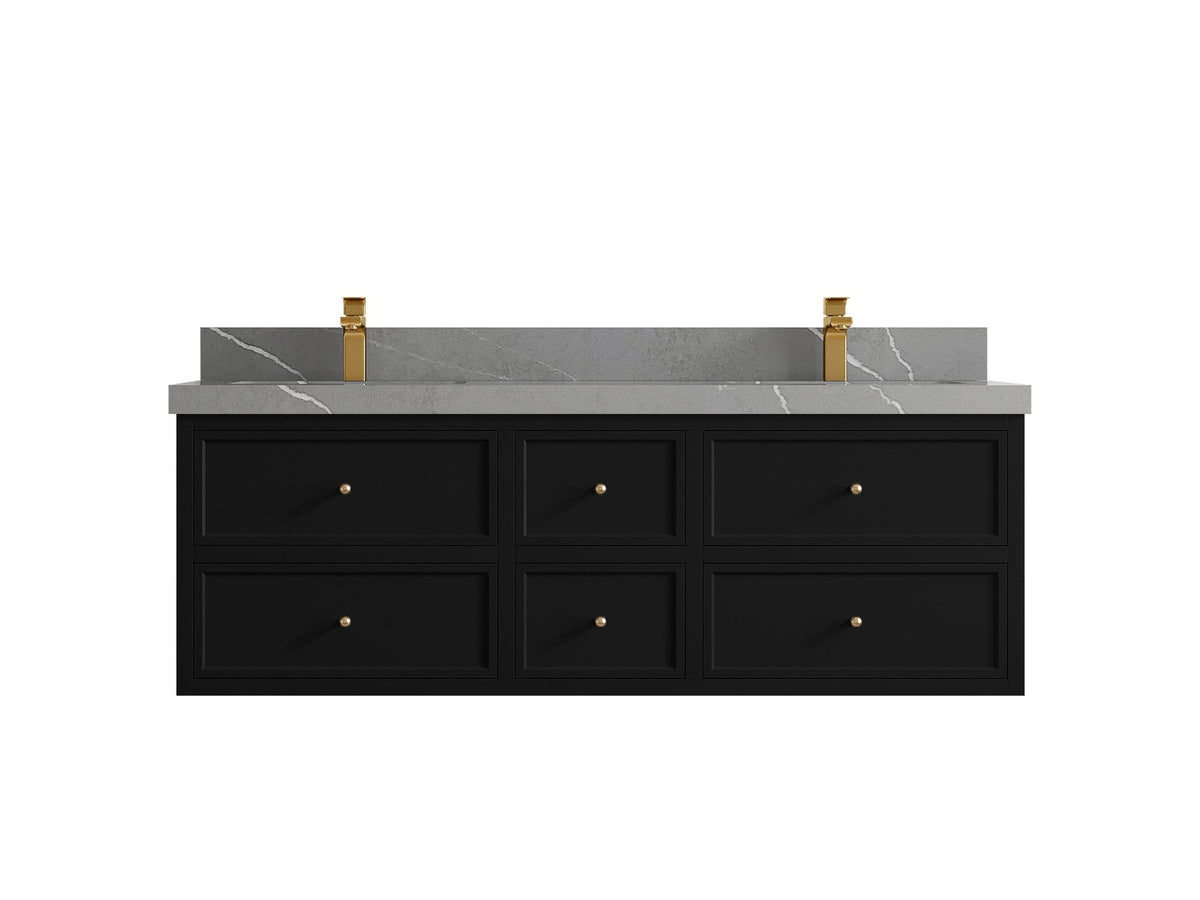 Roswell Floating 60 in. W x 22 in. D Double Sink Bathroom Vanity - Willow Bath and Vanity