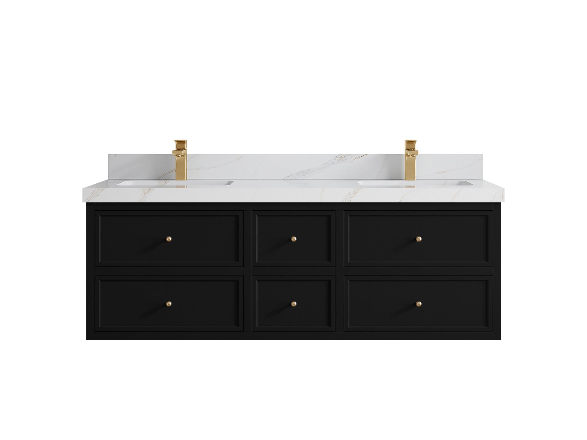 Roswell Floating 60 in. W x 22 in. D Double Sink Bathroom Vanity - Willow Bath and Vanity