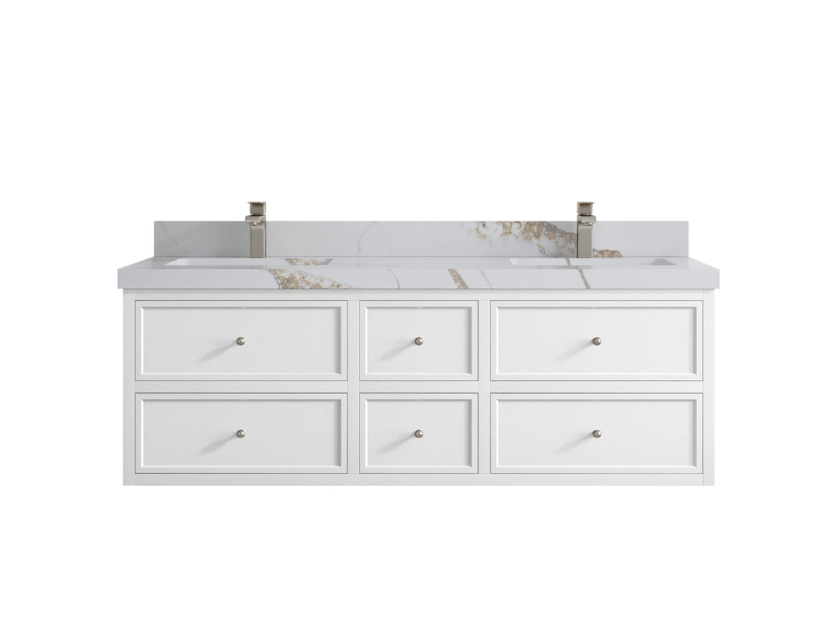 Roswell Floating 60 in. W x 22 in. D Double Sink Bathroom Vanity - Willow Bath and Vanity