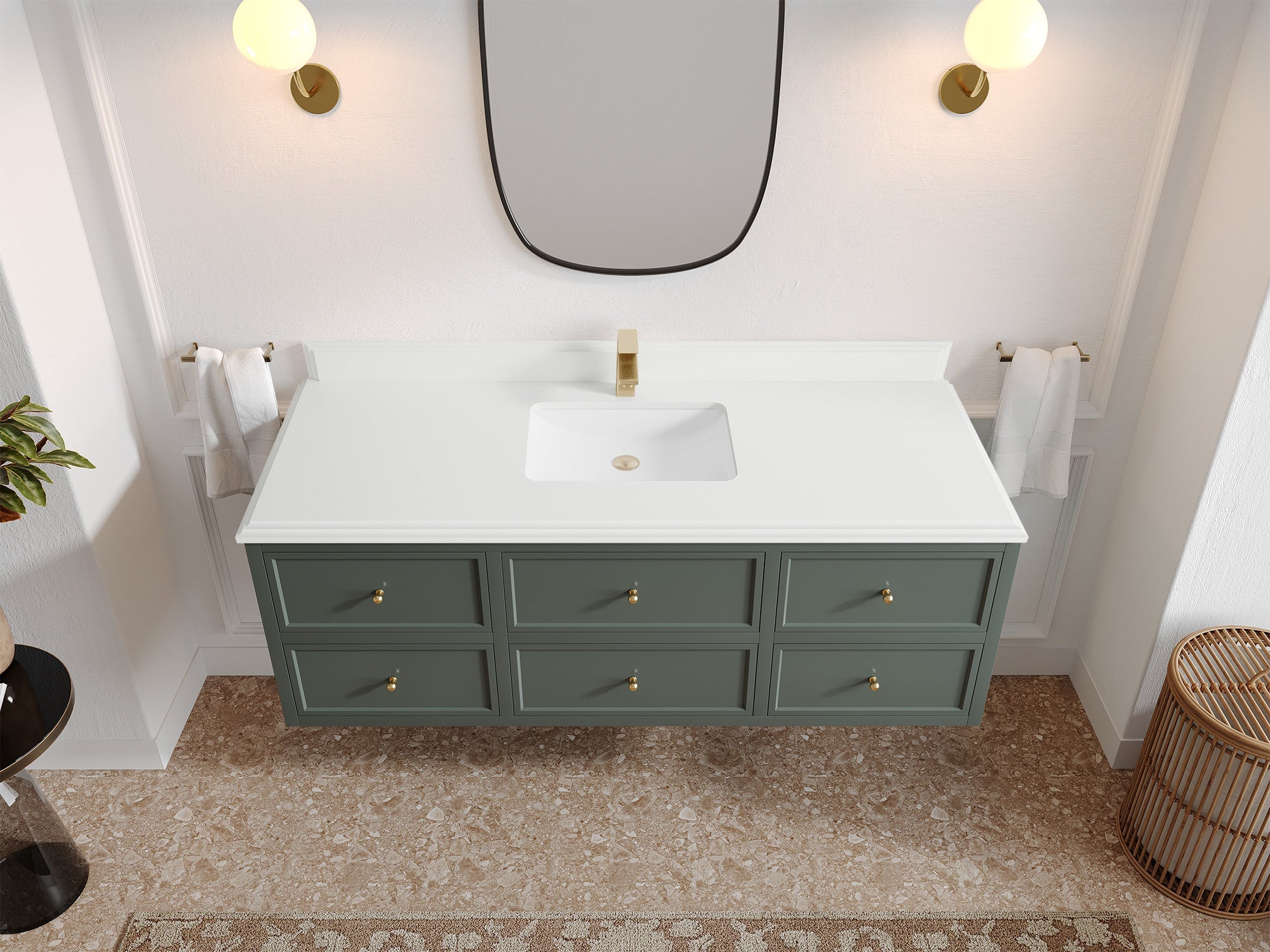 Roswell Floating 60 in. W x 22 in. D Single Sink Bathroom Vanity - Willow Bath and Vanity
