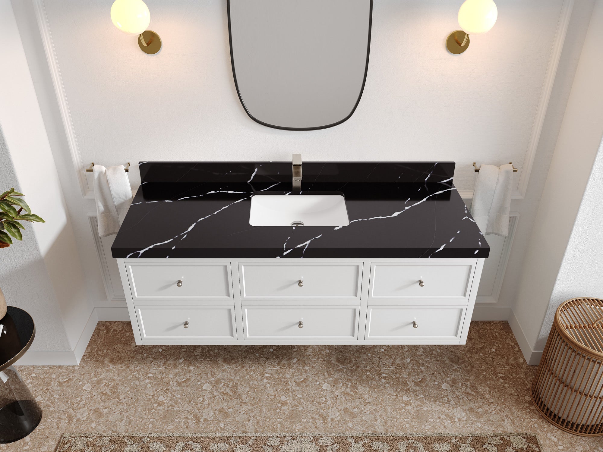 Roswell Floating 60 in. W x 22 in. D Single Sink Bathroom Vanity - Willow Bath and Vanity