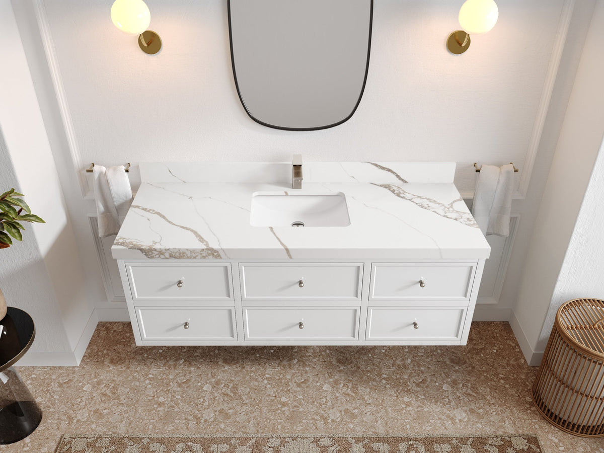 Roswell Floating 60 in. W x 22 in. D Single Sink Bathroom Vanity - Willow Bath and Vanity