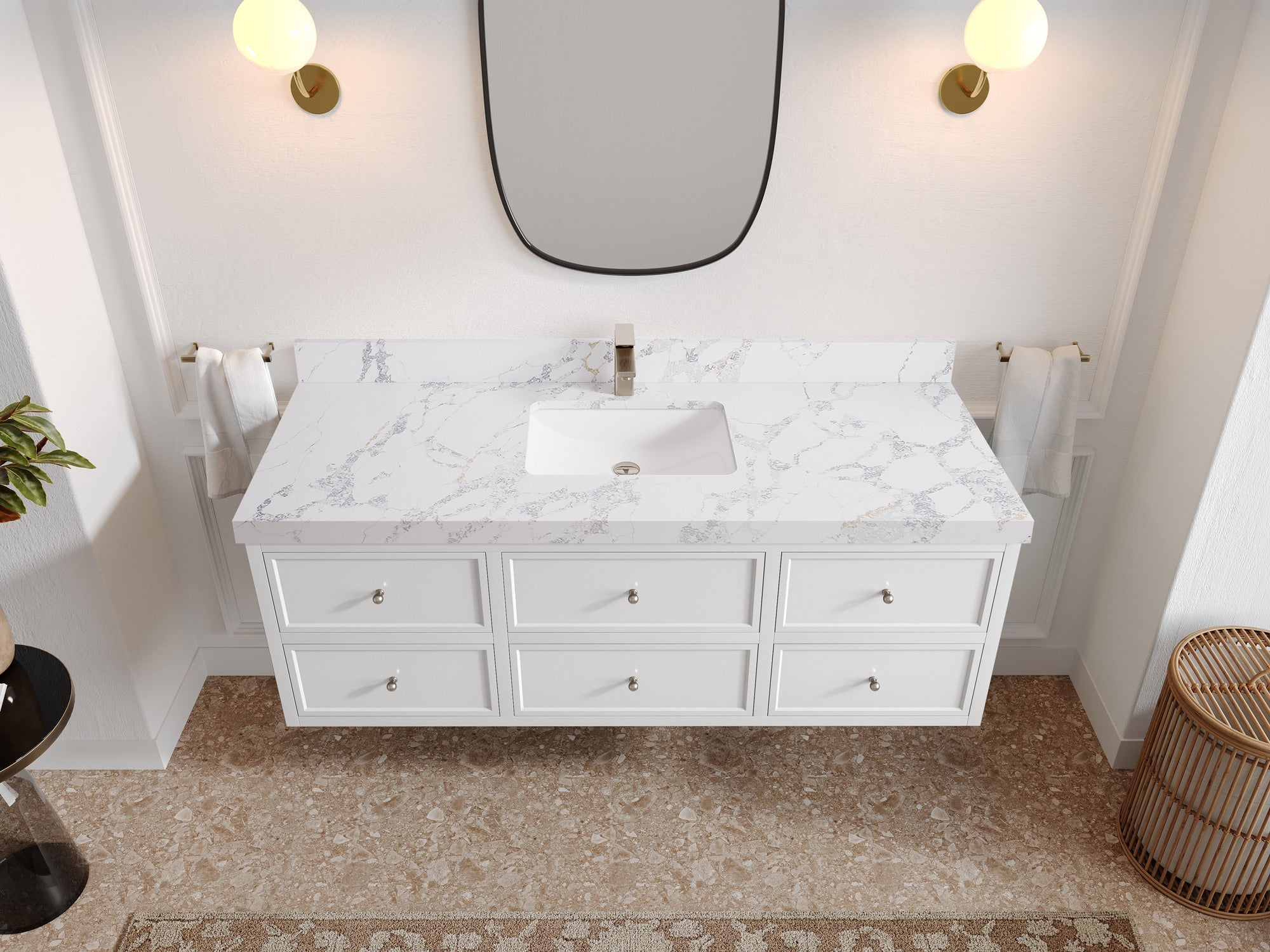 Roswell Floating 60 in. W x 22 in. D Single Sink Bathroom Vanity - Willow Bath and Vanity