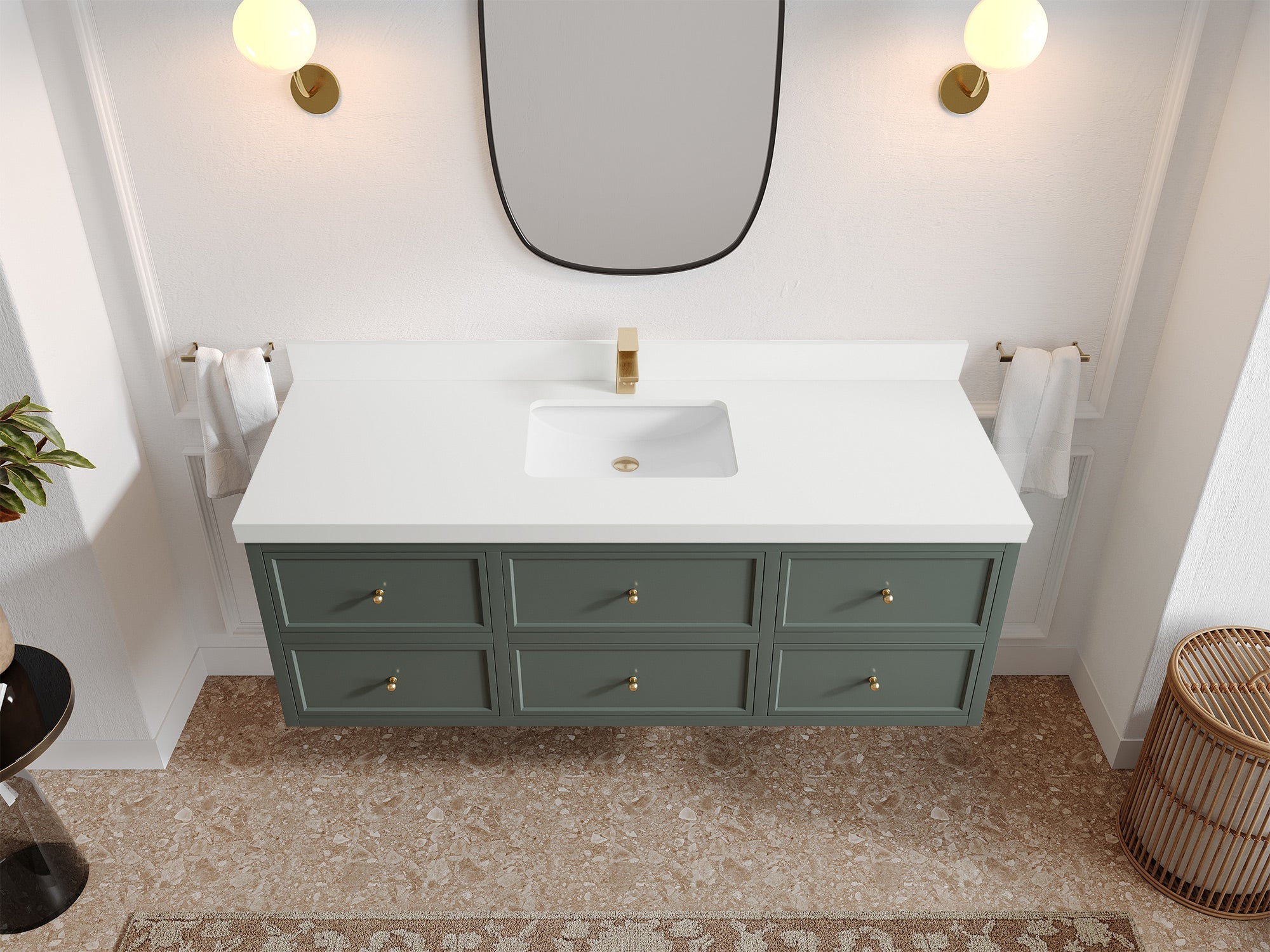 Roswell Floating 60 in. W x 22 in. D Single Sink Bathroom Vanity - Willow Bath and Vanity
