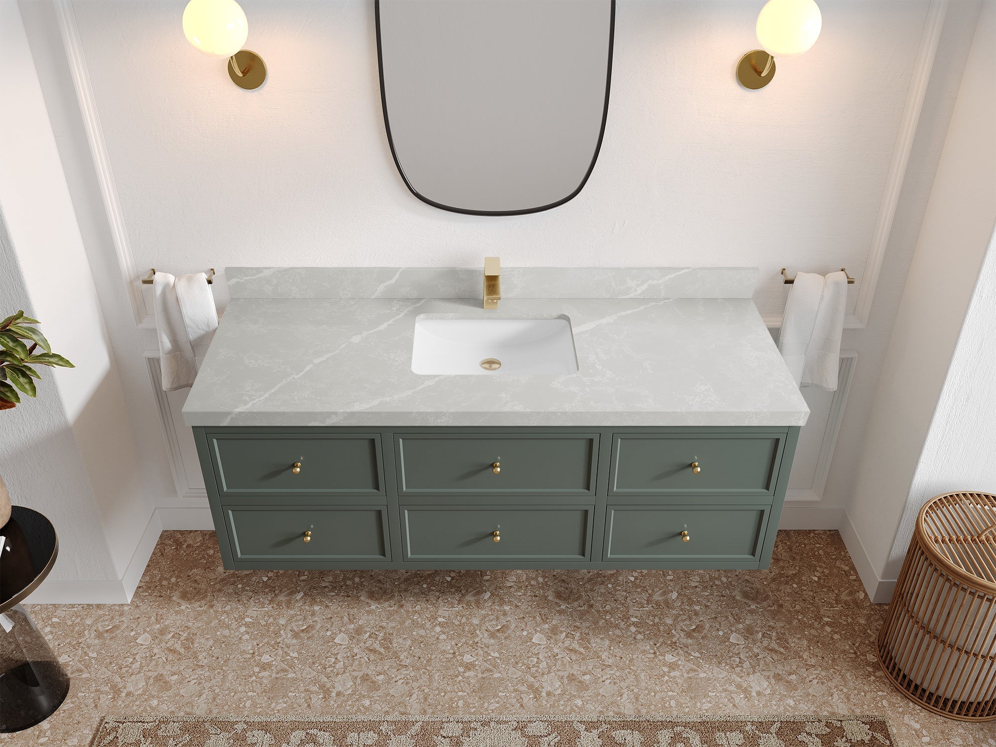 Roswell Floating 60 in. W x 22 in. D Single Sink Bathroom Vanity - Willow Bath and Vanity