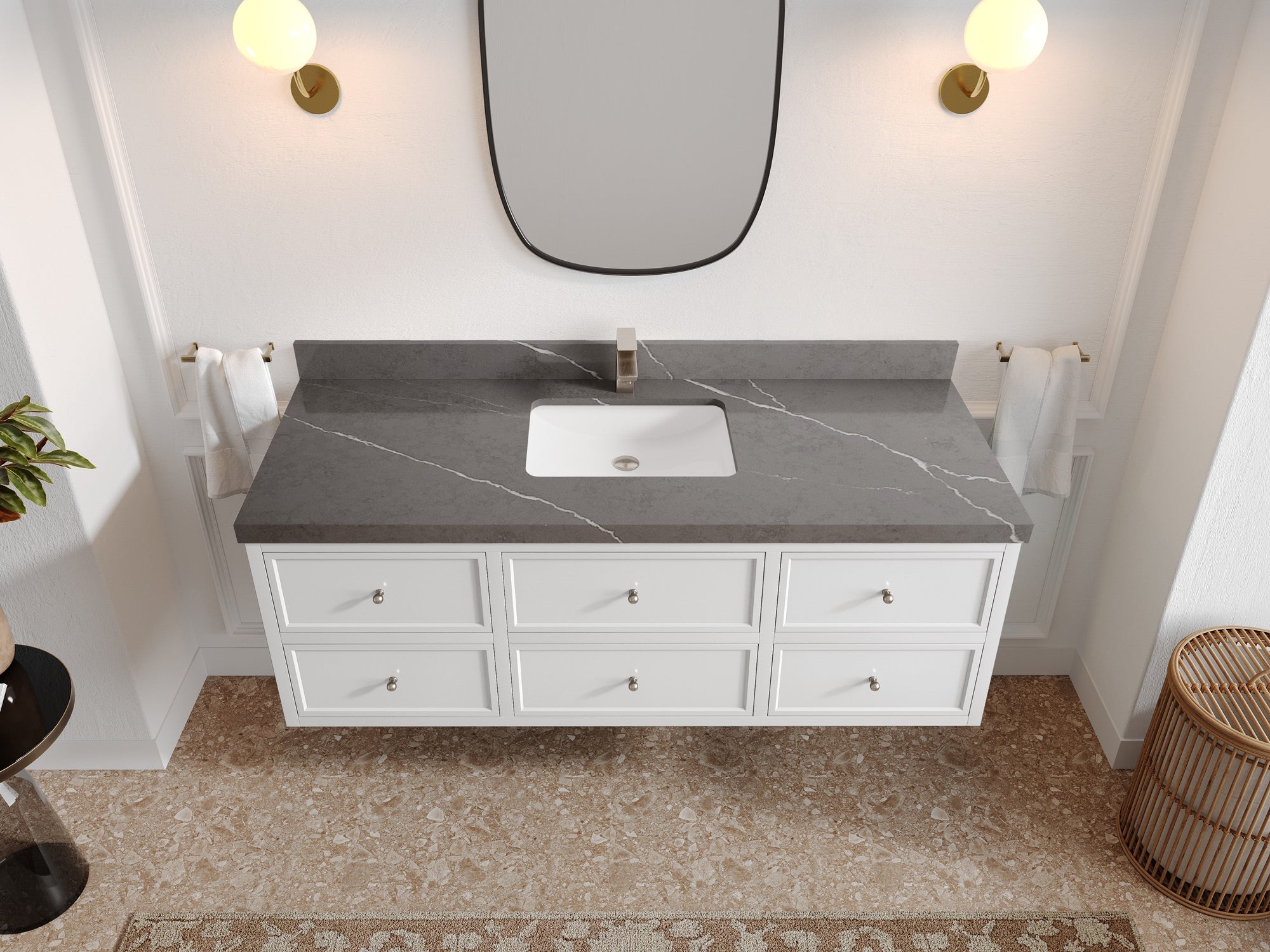 Roswell Floating 60 in. W x 22 in. D Single Sink Bathroom Vanity - Willow Bath and Vanity