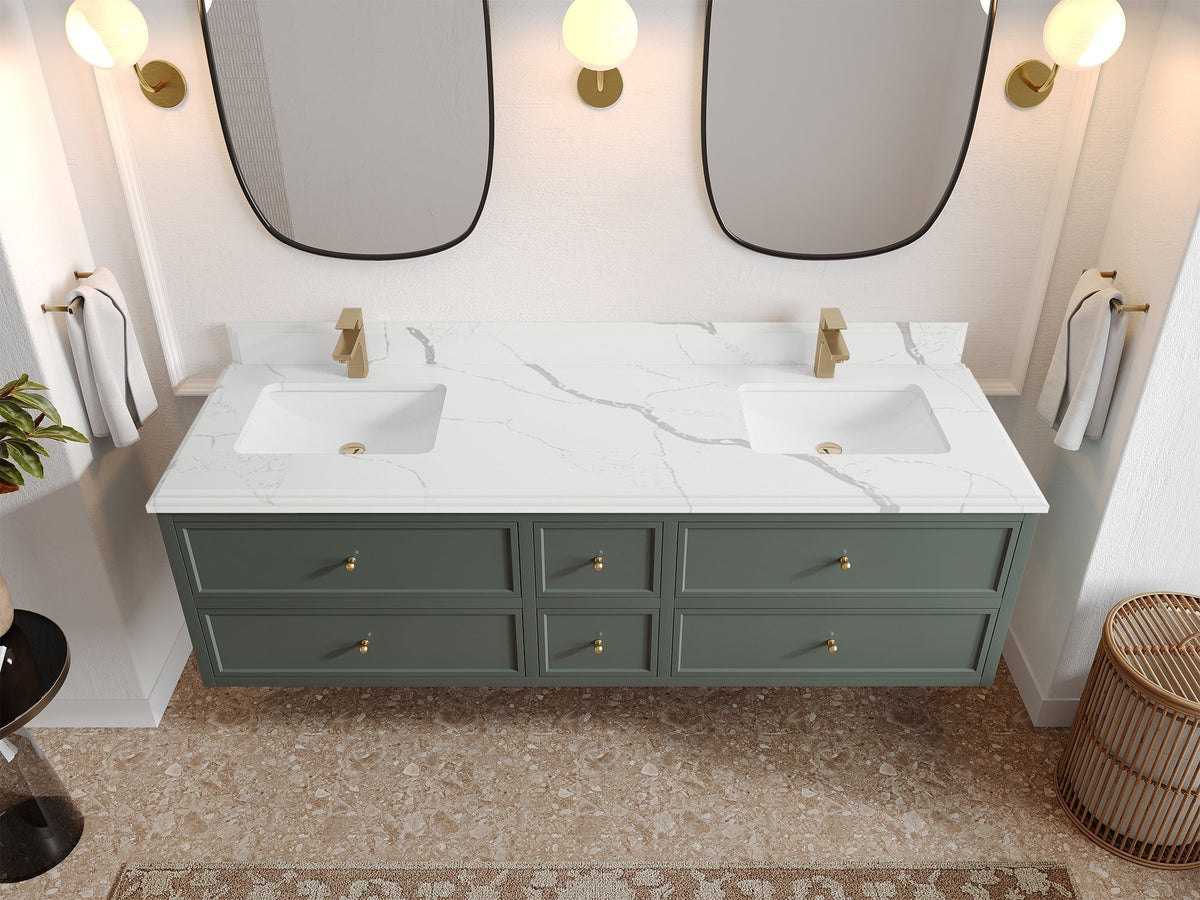Roswell Floating 72 in. W x 22 in. D Double Sink Bathroom Vanity - Willow Bath and Vanity