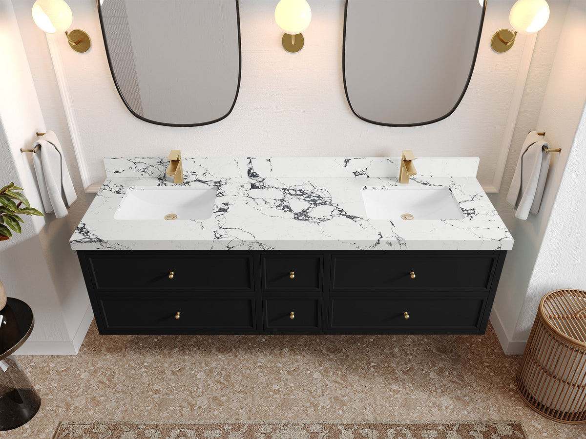 Roswell Floating 72 in. W x 22 in. D Double Sink Bathroom Vanity - Willow Bath and Vanity