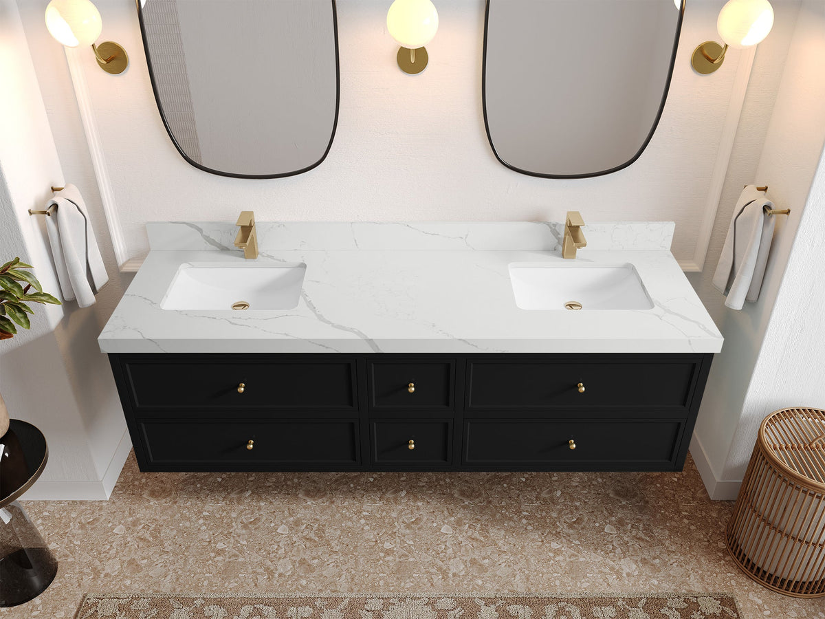 Roswell Floating 72 in. W x 22 in. D Double Sink Bathroom Vanity - Willow Bath and Vanity