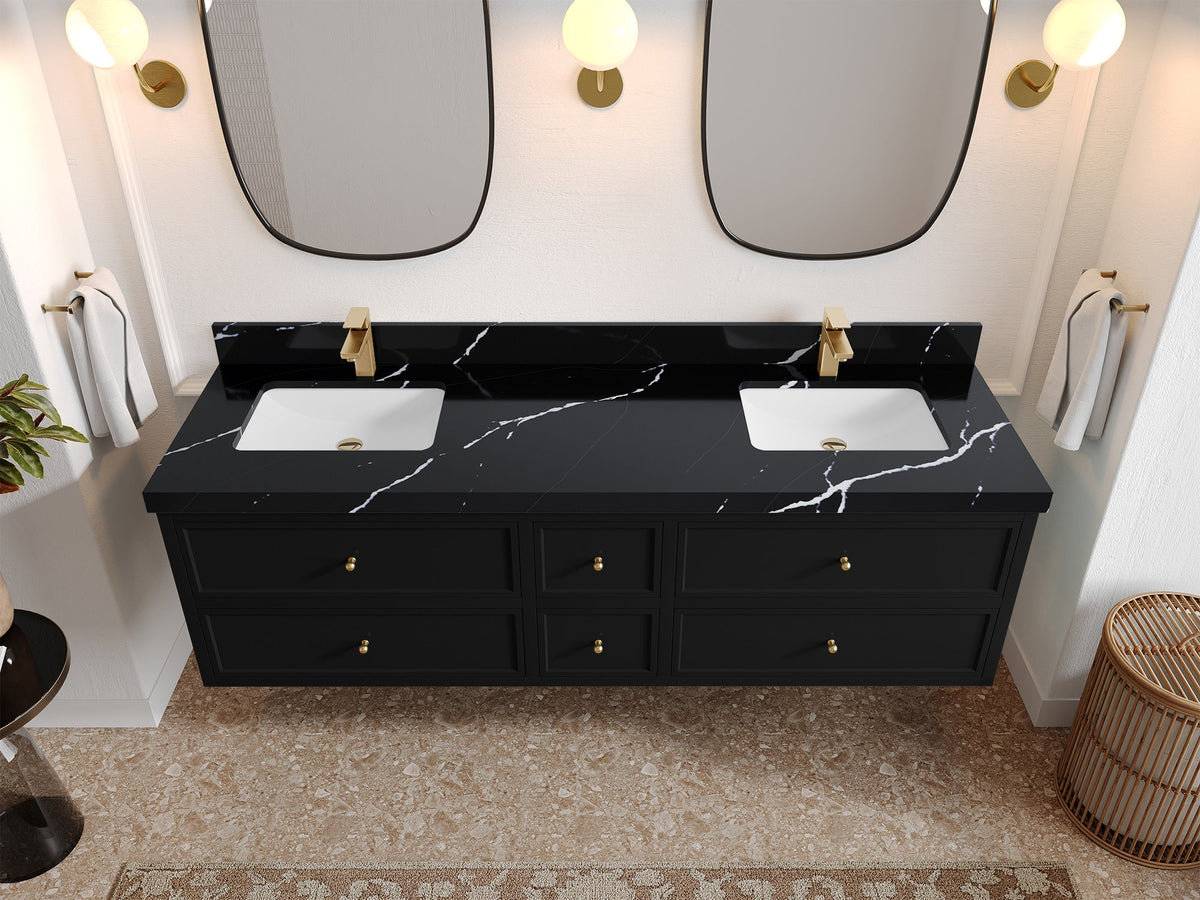 Roswell Floating 72 in. W x 22 in. D Double Sink Bathroom Vanity - Willow Bath and Vanity