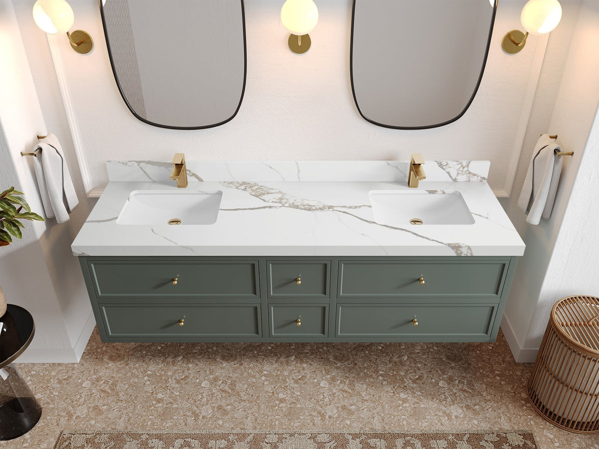 Roswell Floating 72 in. W x 22 in. D Double Sink Bathroom Vanity - Willow Bath and Vanity