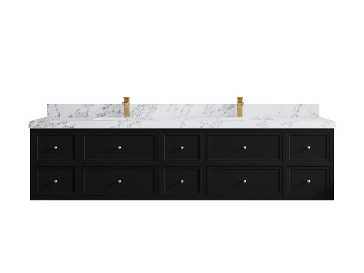 Roswell Floating 84 in. W x 22 in. D Double Sink Bathroom Vanity - Willow Bath and Vanity