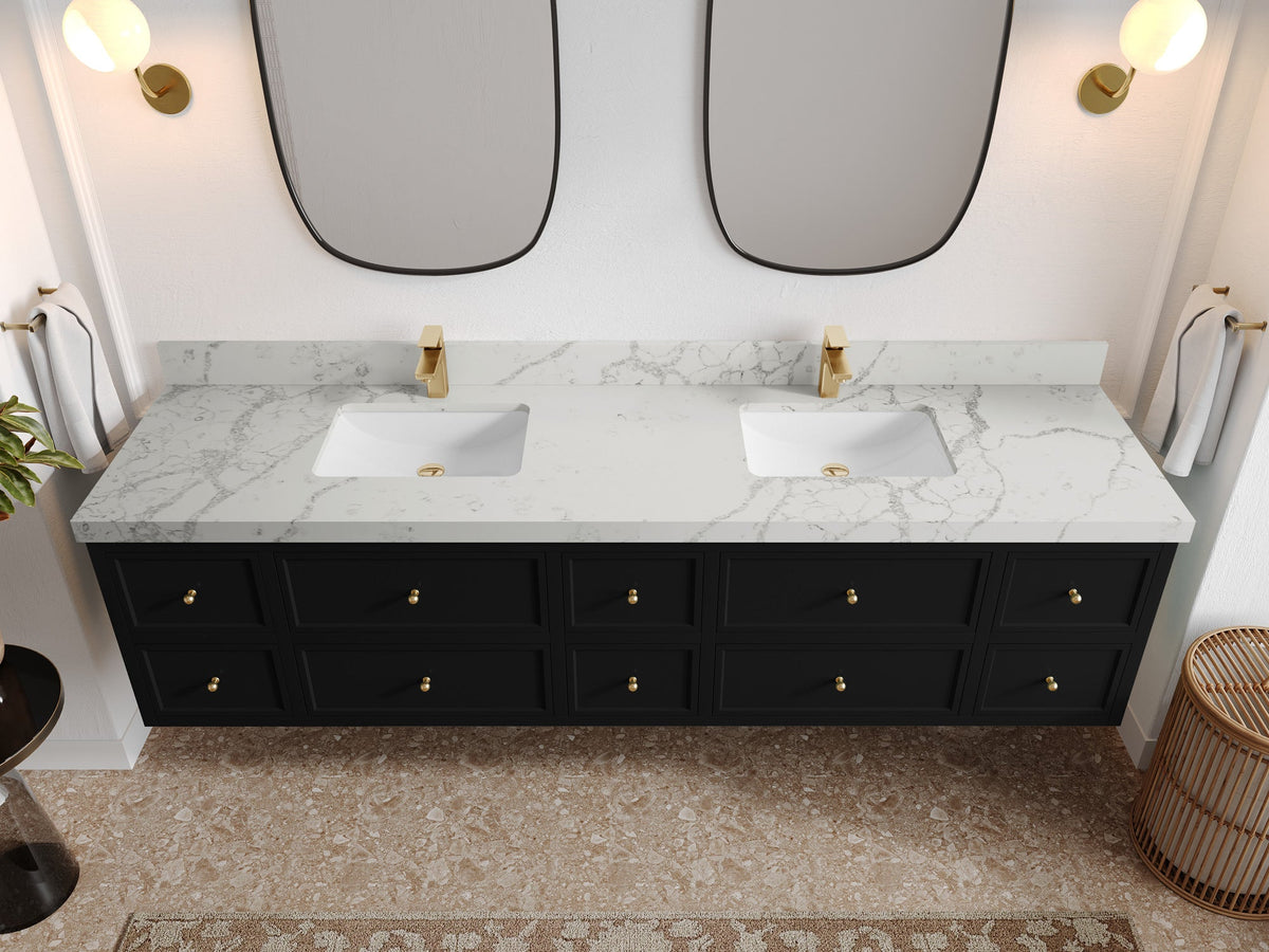 Roswell Floating 84 in. W x 22 in. D Double Sink Bathroom Vanity - Willow Bath and Vanity