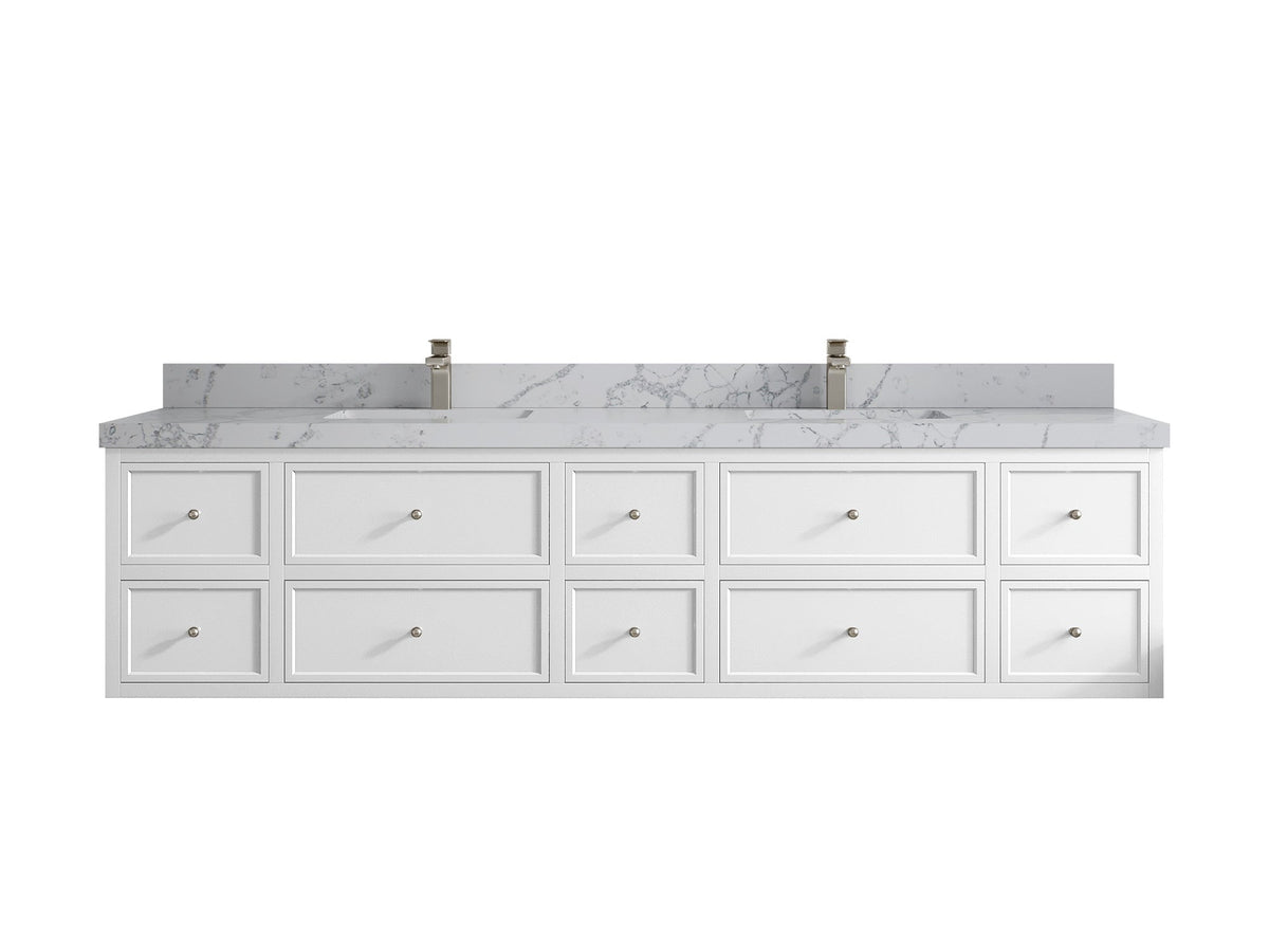 Roswell Floating 84 in. W x 22 in. D Double Sink Bathroom Vanity - Willow Bath and Vanity