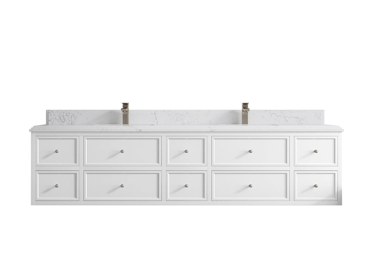 Roswell Floating 84 in. W x 22 in. D Double Sink Bathroom Vanity - Willow Bath and Vanity