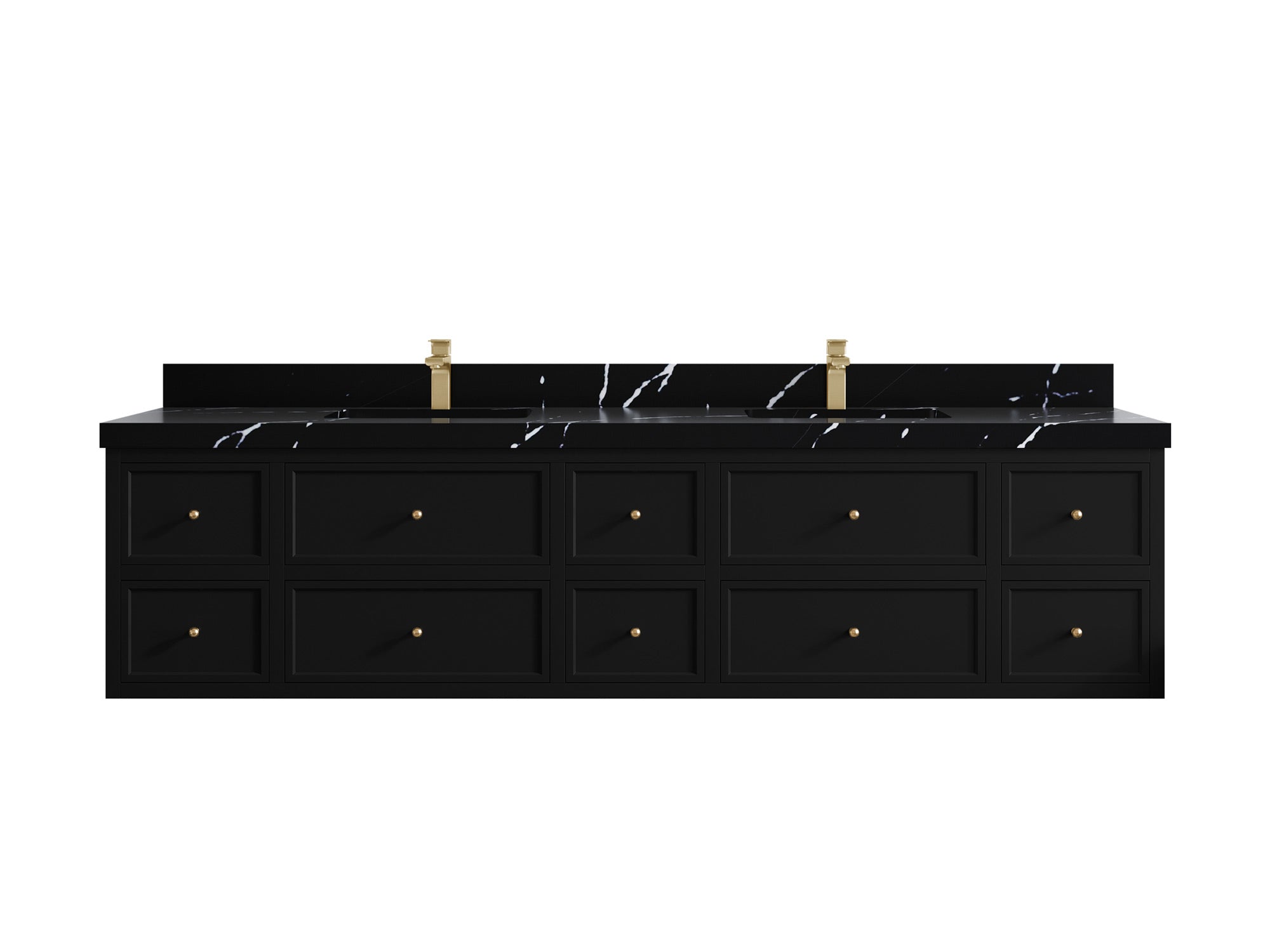 Roswell Floating 84 in. W x 22 in. D Double Sink Bathroom Vanity - Willow Bath and Vanity