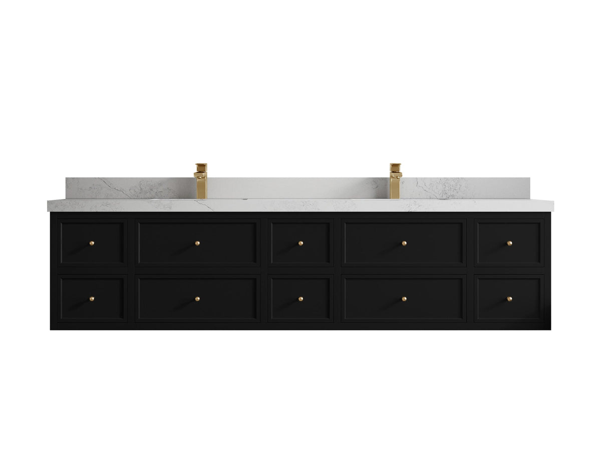 Roswell Floating 84 in. W x 22 in. D Double Sink Bathroom Vanity - Willow Bath and Vanity