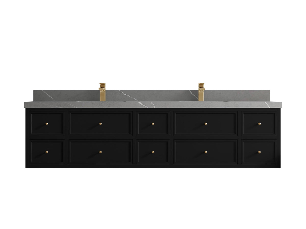 Roswell Floating 84 in. W x 22 in. D Double Sink Bathroom Vanity - Willow Bath and Vanity
