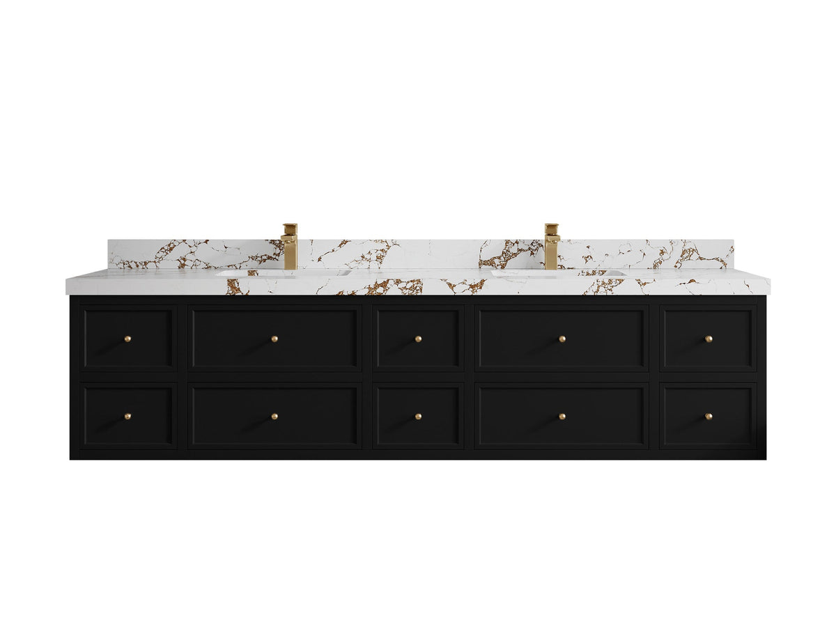Roswell Floating 84 in. W x 22 in. D Double Sink Bathroom Vanity - Willow Bath and Vanity