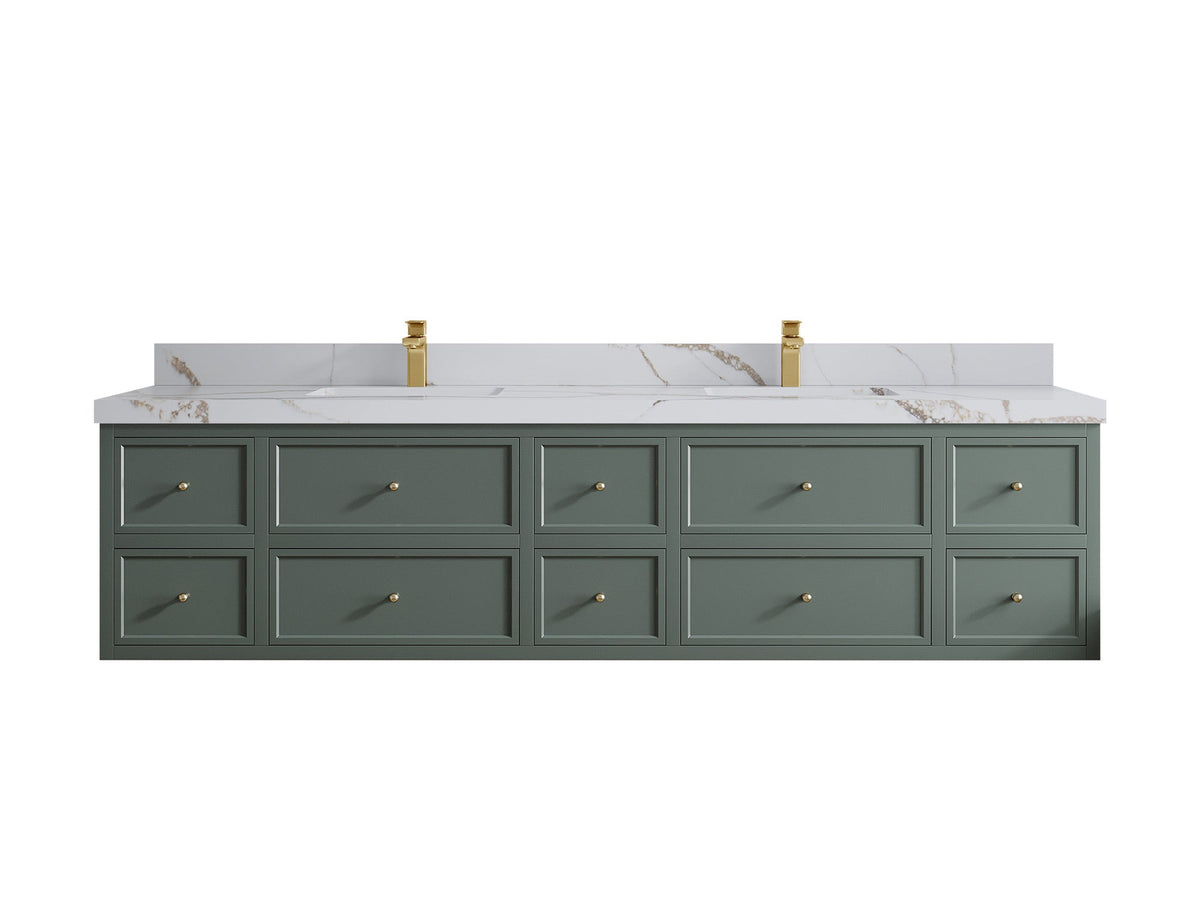 Roswell Floating 84 in. W x 22 in. D Double Sink Bathroom Vanity - Willow Bath and Vanity