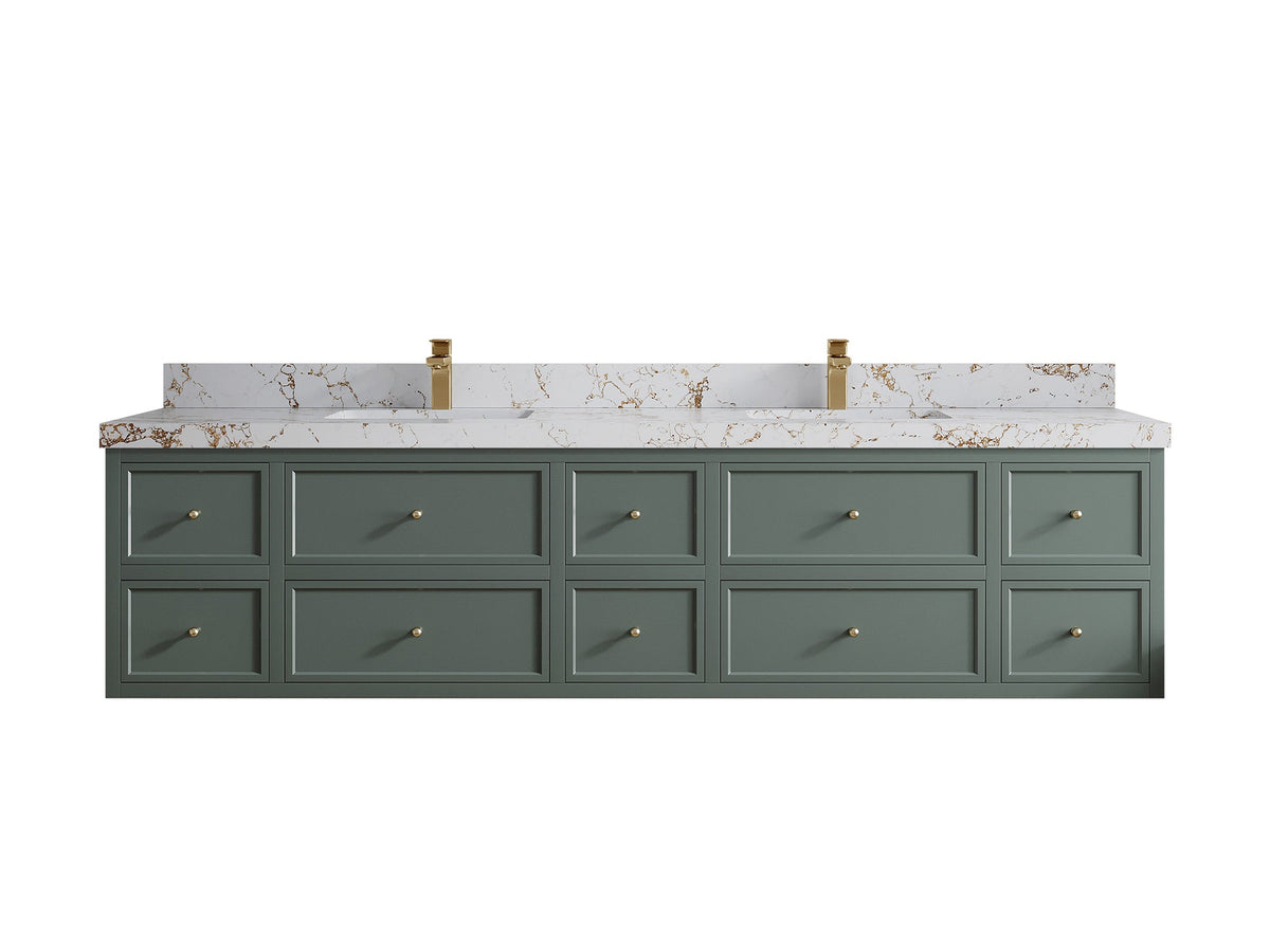 Roswell Floating 84 in. W x 22 in. D Double Sink Bathroom Vanity - Willow Bath and Vanity