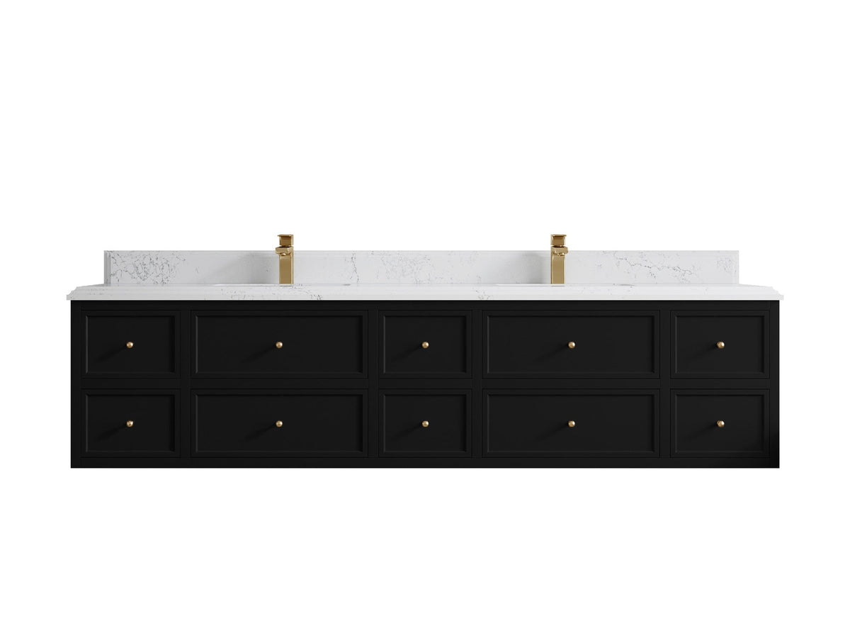 Roswell Floating 84 in. W x 22 in. D Double Sink Bathroom Vanity - Willow Bath and Vanity