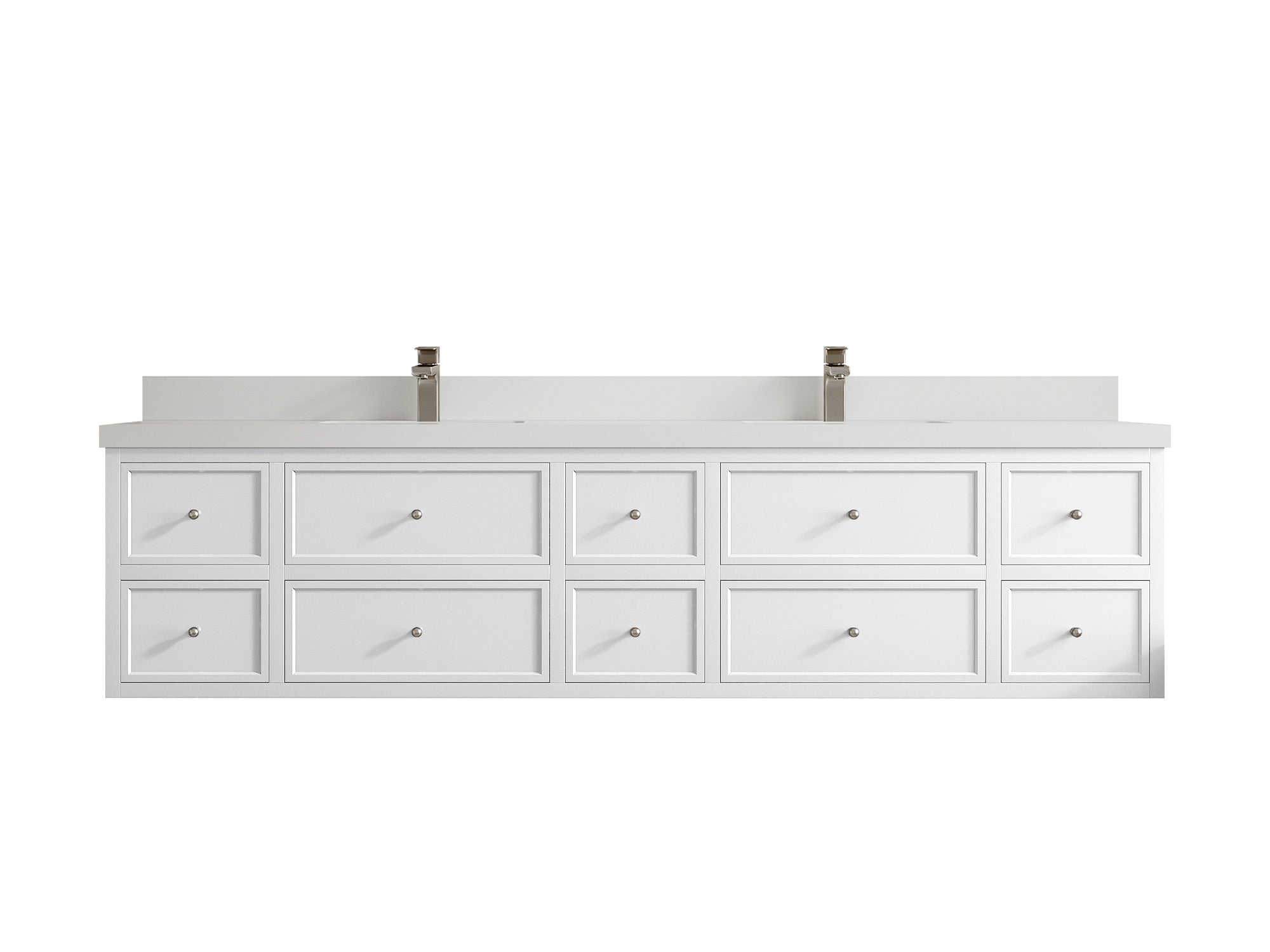 Roswell Floating 84 in. W x 22 in. D Double Sink Bathroom Vanity - Willow Bath and Vanity