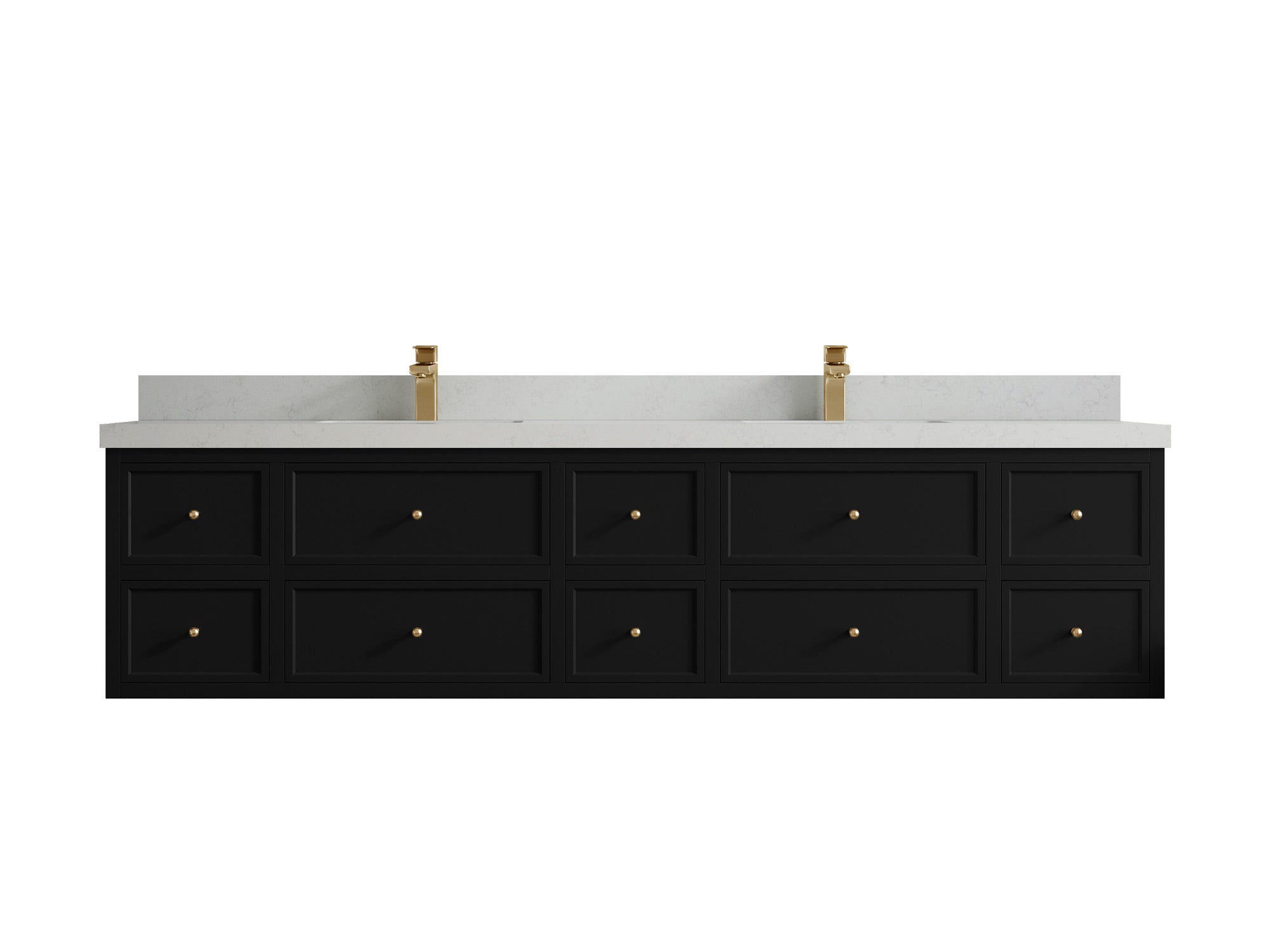 Roswell Floating 84 in. W x 22 in. D Double Sink Bathroom Vanity - Willow Bath and Vanity