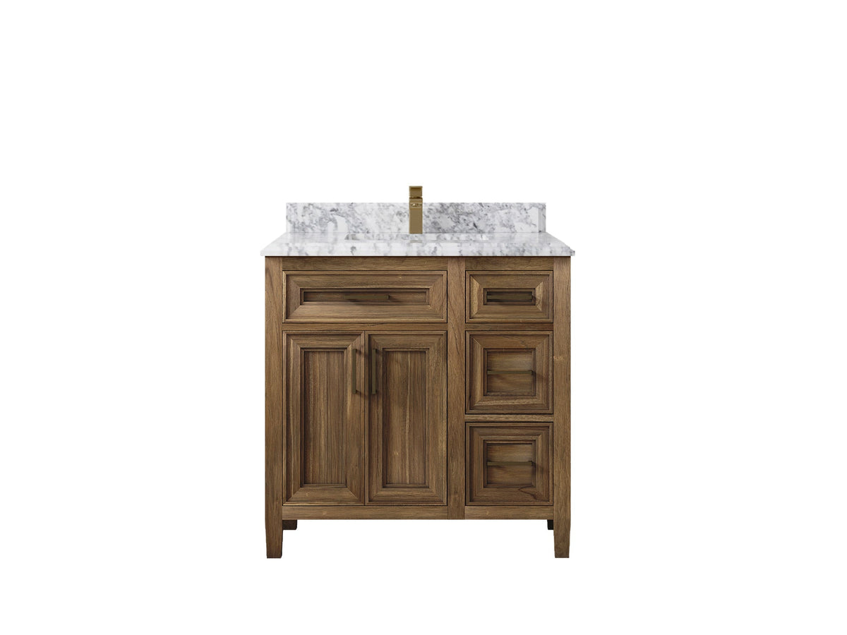 Santa Monica Teak Wood 36 in. W x 22 in. D Single Sink Bathroom Vanity - Willow Bath and Vanity