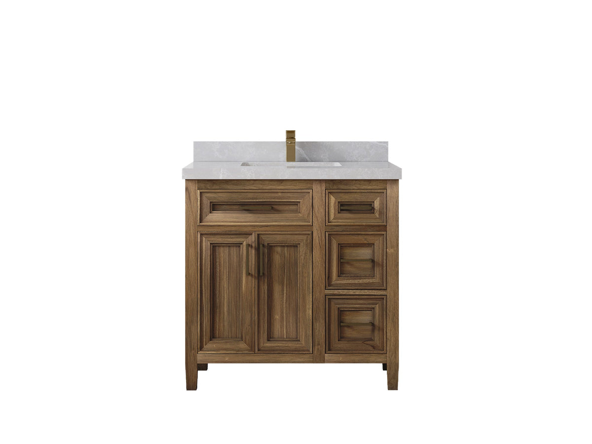 Santa Monica Teak Wood 36 in. W x 22 in. D Single Sink Bathroom Vanity - Willow Bath and Vanity