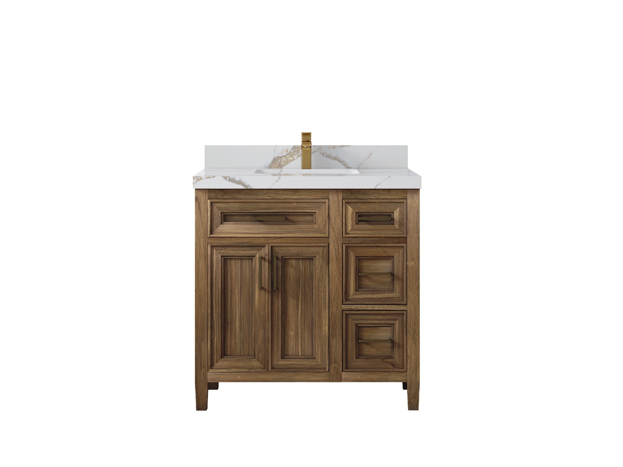 Santa Monica Teak Wood 36 in. W x 22 in. D Single Sink Bathroom Vanity - Willow Bath and Vanity